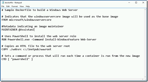 Build and Customize Container Image in windows 2016