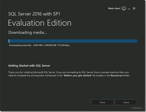 Install MSSQL Server 2016 in Windows Container