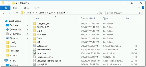 Install MSSQL Server 2016 in Windows Container