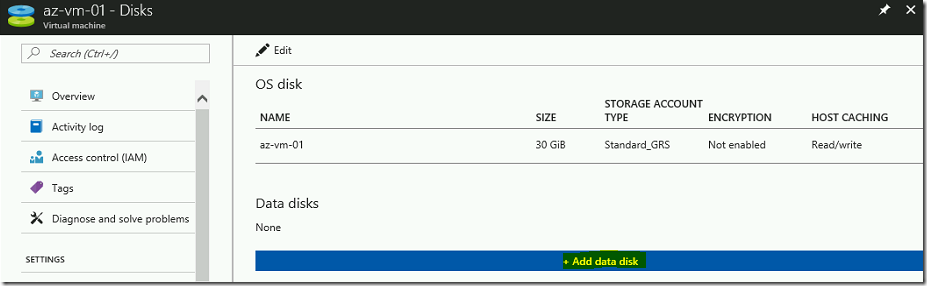 Steps to attach a data disk to a Windows Azure VM