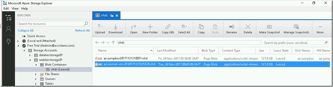 Steps to attach unmanaged OS Disk to a Windows Azure VM