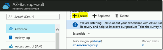 Steps to Backup Azure VM