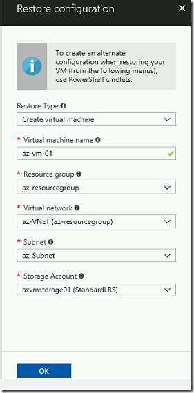 Steps to Restore Azure VM