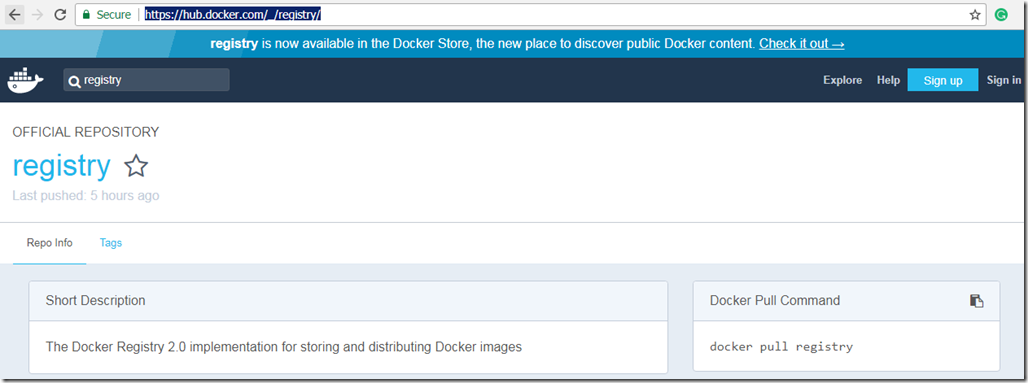 Steps to configure private registry for Docker Windows server 2016