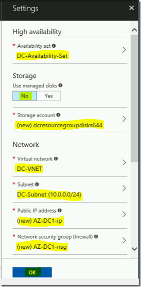 Steps to create New Active Directory forest using Azure Portal