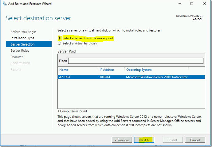 Steps to create New Active Directory forest using Azure Portal