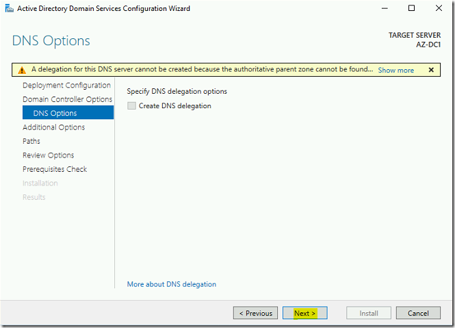 Steps to create New Active Directory forest using Azure Portal