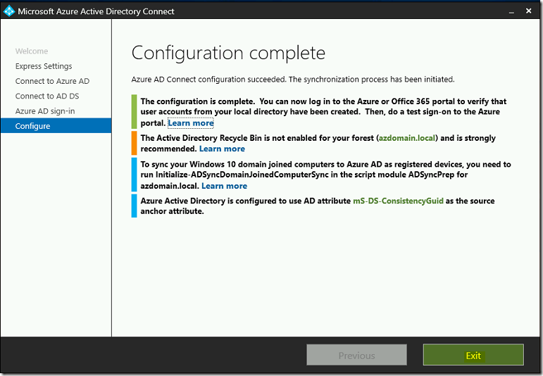 Steps to migrate users from on-premise Active Directory to Azure