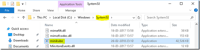 Installing MiniKube on Windows 10 using Hyper-V