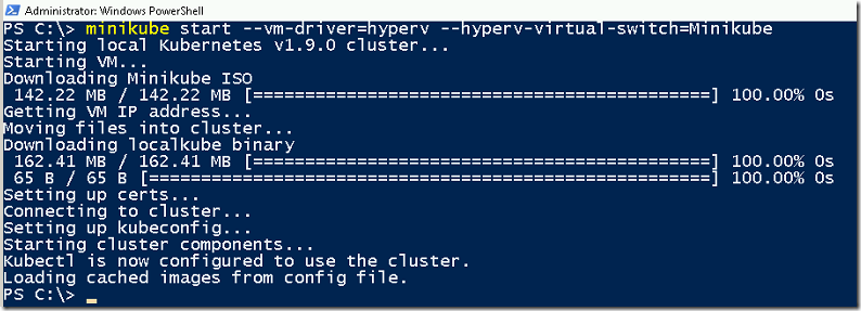 Installing MiniKube on Windows 2016 Server