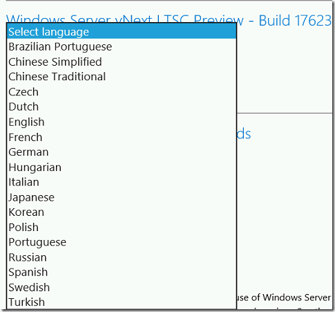 Steps to download the Windows 2019 Preview
