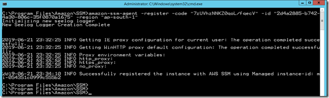 Registering on-premise VM in Systems Manager